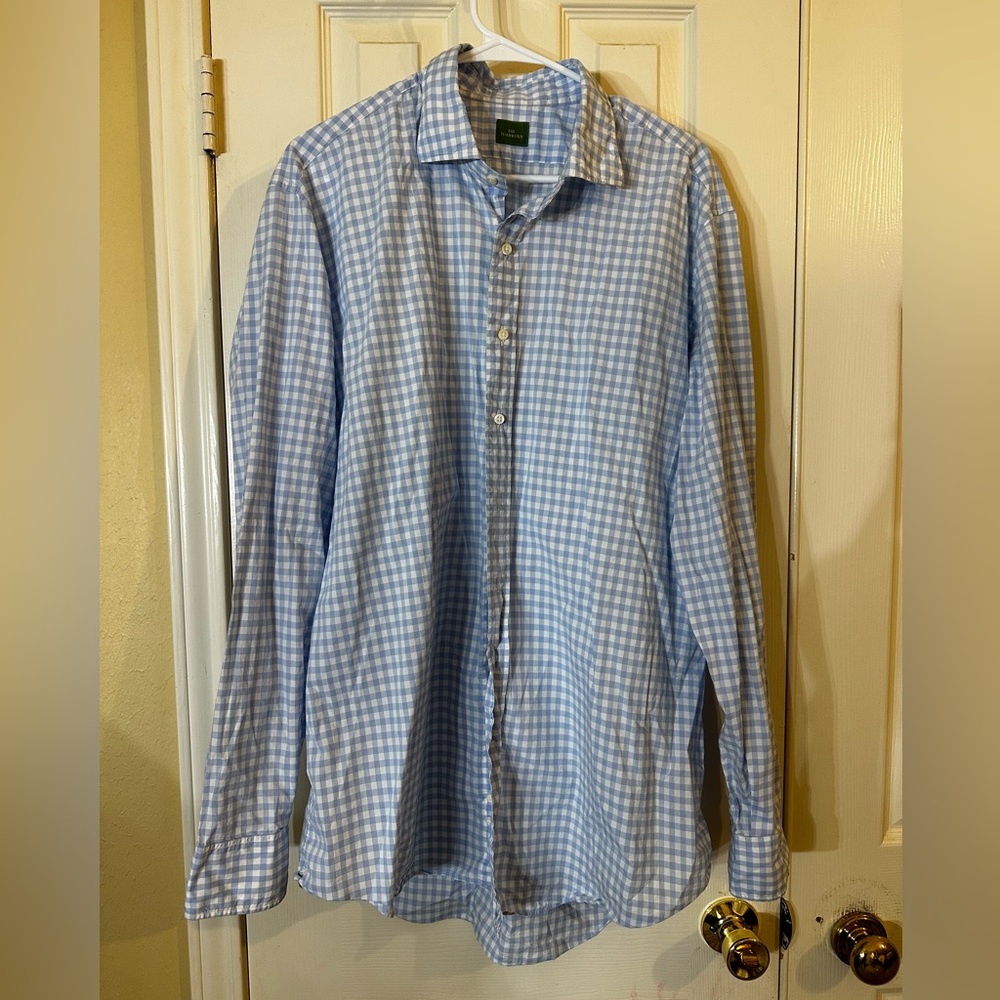 Sid Mashburn Light Blue Checkered Shirt